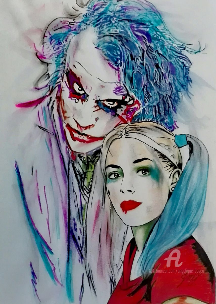 854x1200 Joker Harley Quinn Drawing - Joker And Harley Quinn Drawing