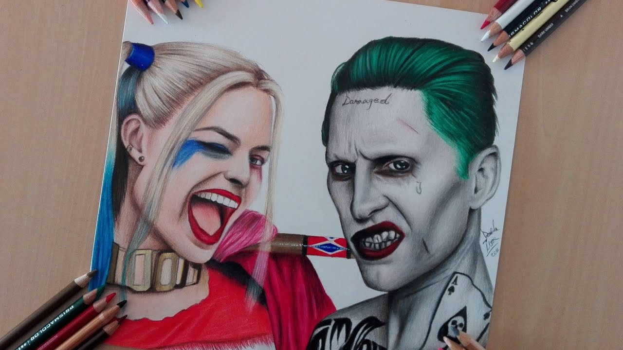 1280x720 Speed Drawing Harley Quinn And Joker - Joker And Harley Quinn Drawing