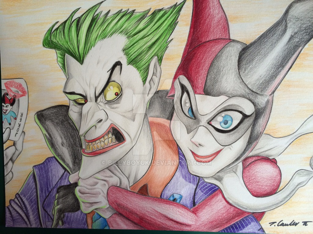 The Joker Harley Quinn Pencil Drawing - Joker And Harley Quinn Draw...