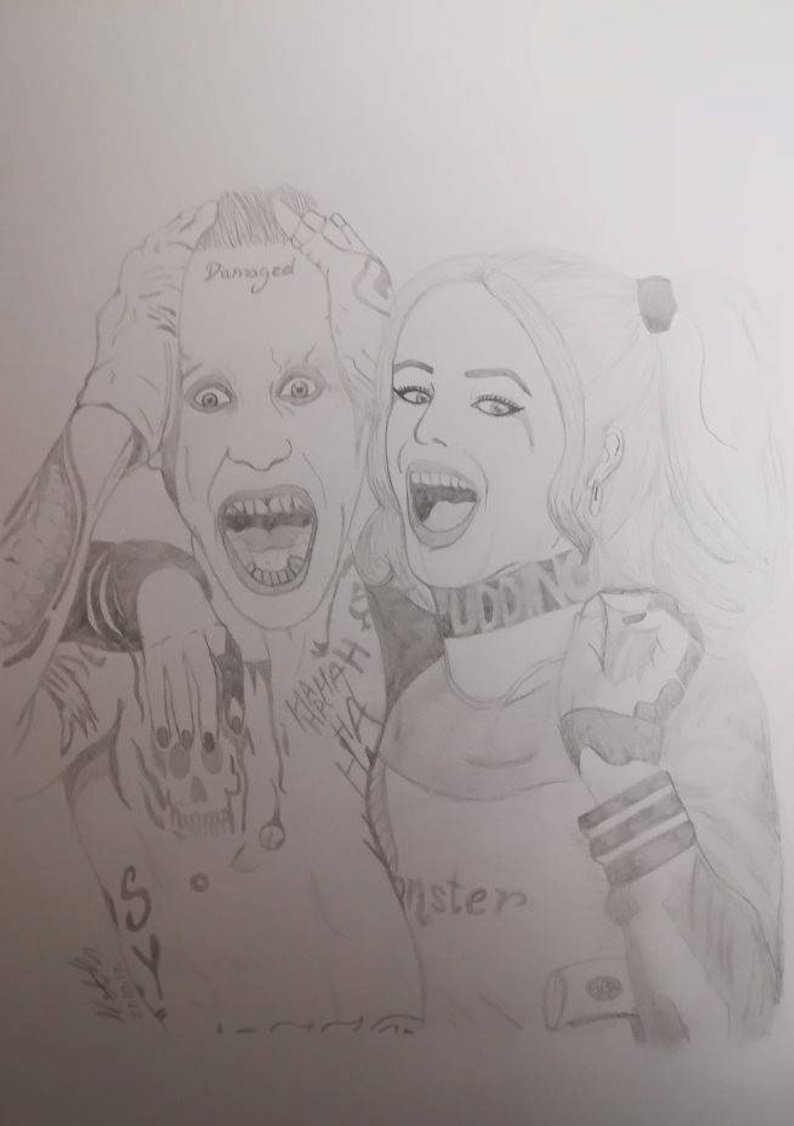 794x1126 The Joker And Harley Quinn Pencil Drawing Etsy - Joker And Harley Quinn Drawing