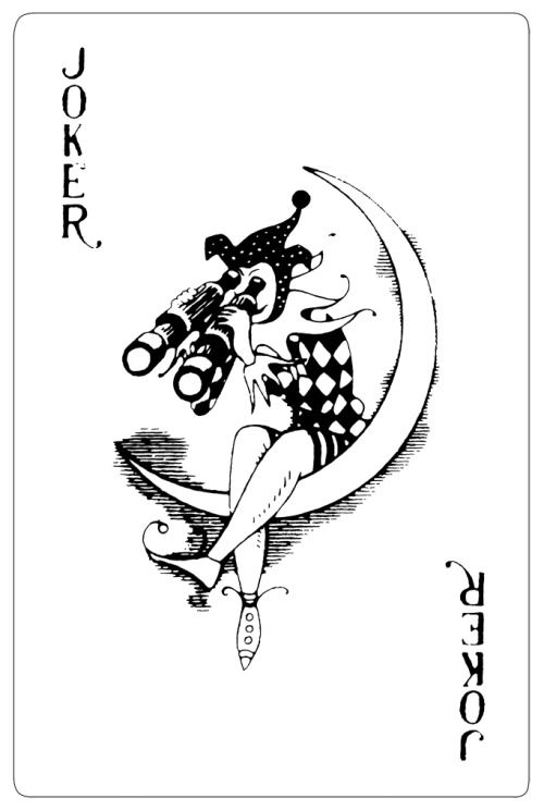 500x744 Joker Girl Moon Card - Joker Card Drawing