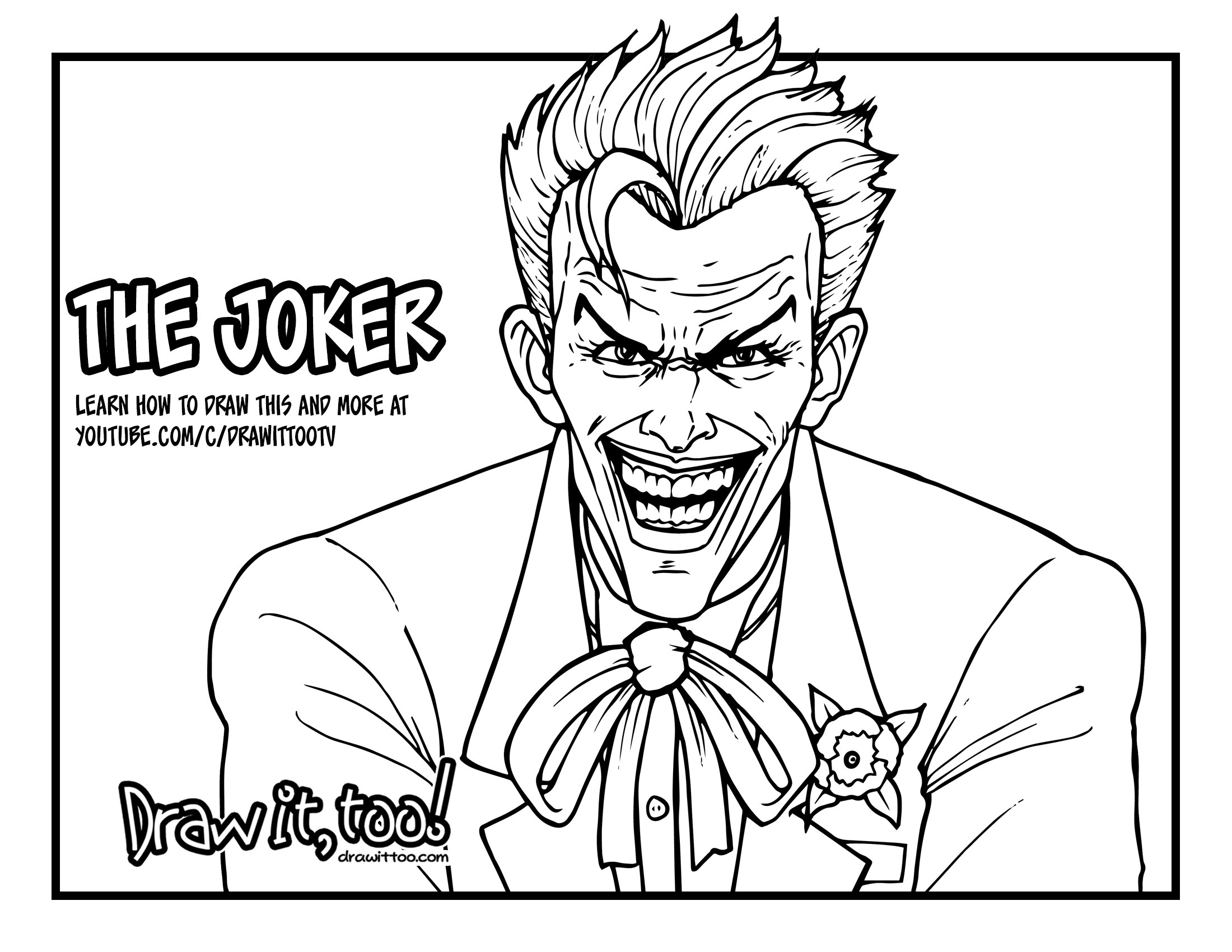 2200x1700 How To Draw The Joker - Joker Comic Drawing