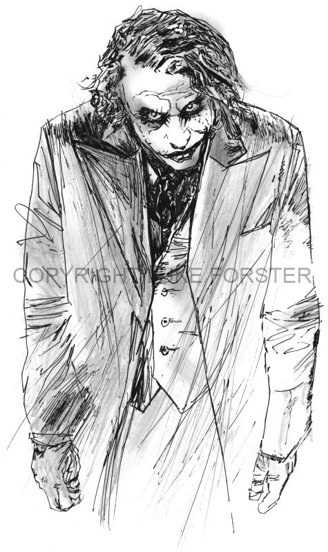 475x800 The Joker Dark Knight Portrait, In Luke Forster's Drawings Comic - Joker Comic Drawing