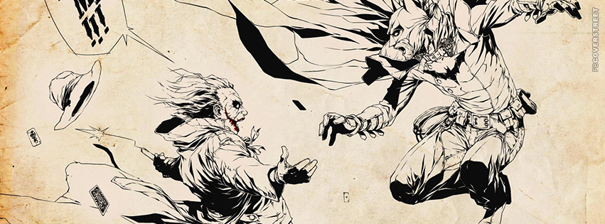 851x315 Batman And Joker Comic Drawing Facebook Cover - Joker Comic Drawing