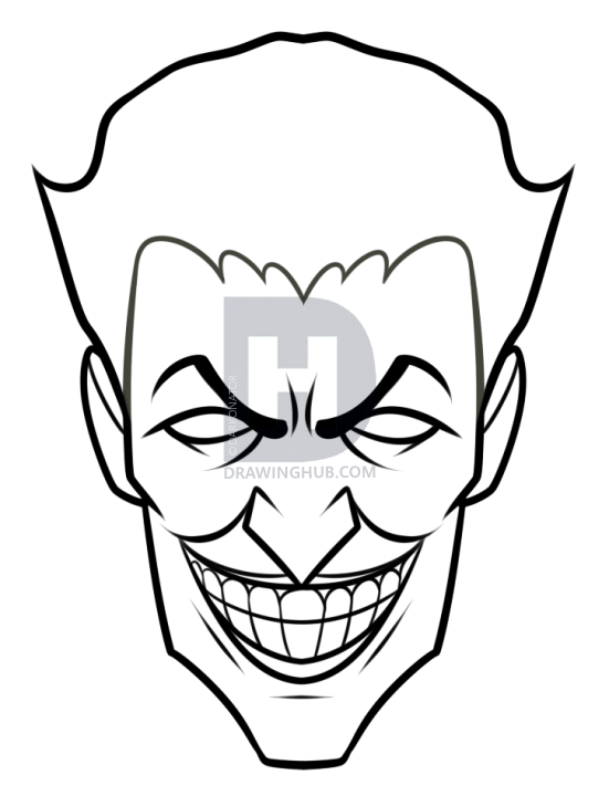 551x720 Comic Book Villain Drawing Lesson, The Joker, Step - Joker Comic Drawing