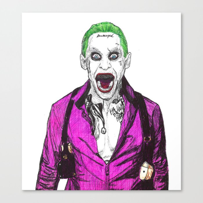 700x700 joker ballpoint pen drawing from suicide squad canvas print - Joker Drawing