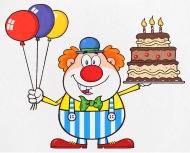 190x153 Clown Balloons Cake Joker Drawing Vector Cartoon Small Buttons - Joker Drawing Cartoon