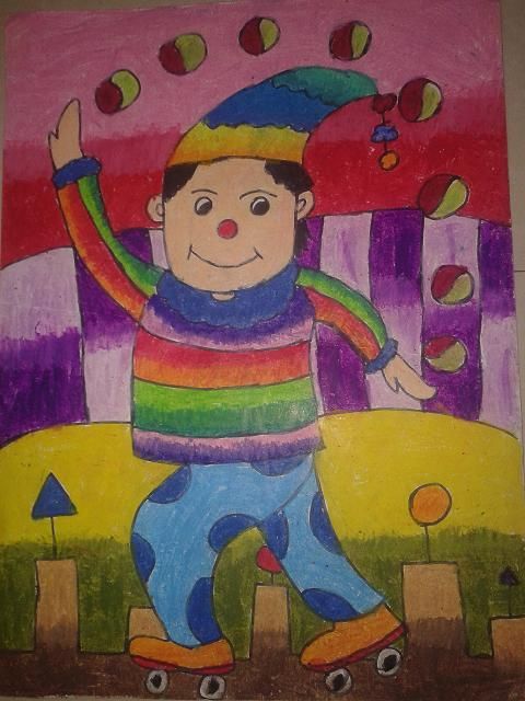 480x640 My Kid's Drawing Of A Joker Kids Drawings Drawing For Kids - Joker Drawing For Kids