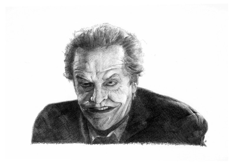 794x561 Joker Pencil Drawing Jack Nicholson Poster Etsy - Joker Drawing Poster
