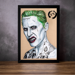300x300 the joker suicide squad poster picture print pencil drawing - Joker Drawing Poster