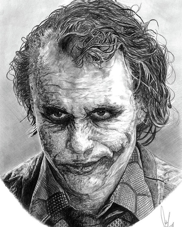600x749 The Joker Poster - Joker Drawing Poster