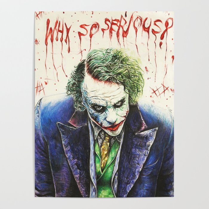 700x700 The Joker Why So Serious Poster - Joker Drawing Poster