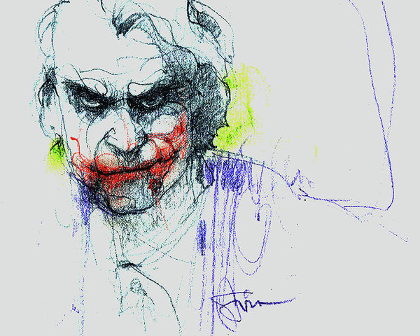 600x480 heath ledger as joker poster - Joker Drawing Poster