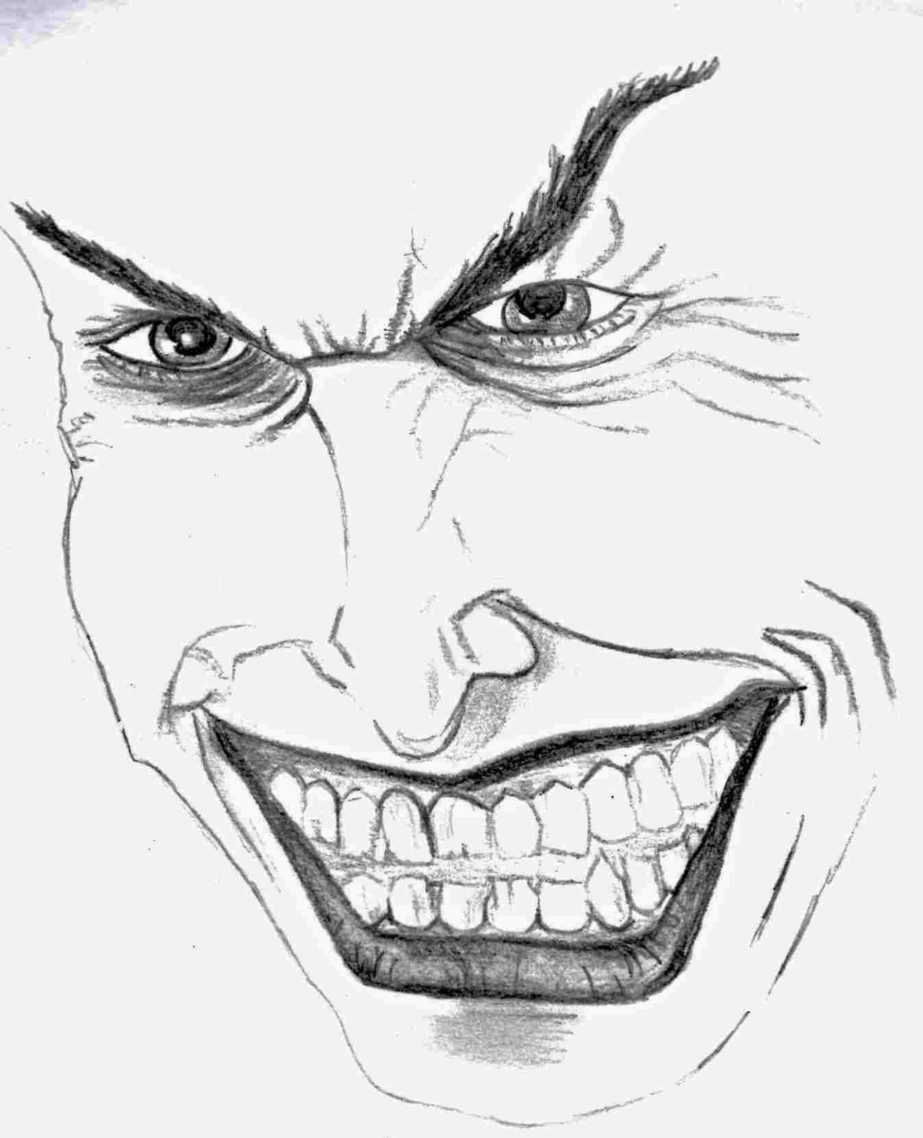 1347x1660 Joker Face Drawing Colour - Joker Face Drawing