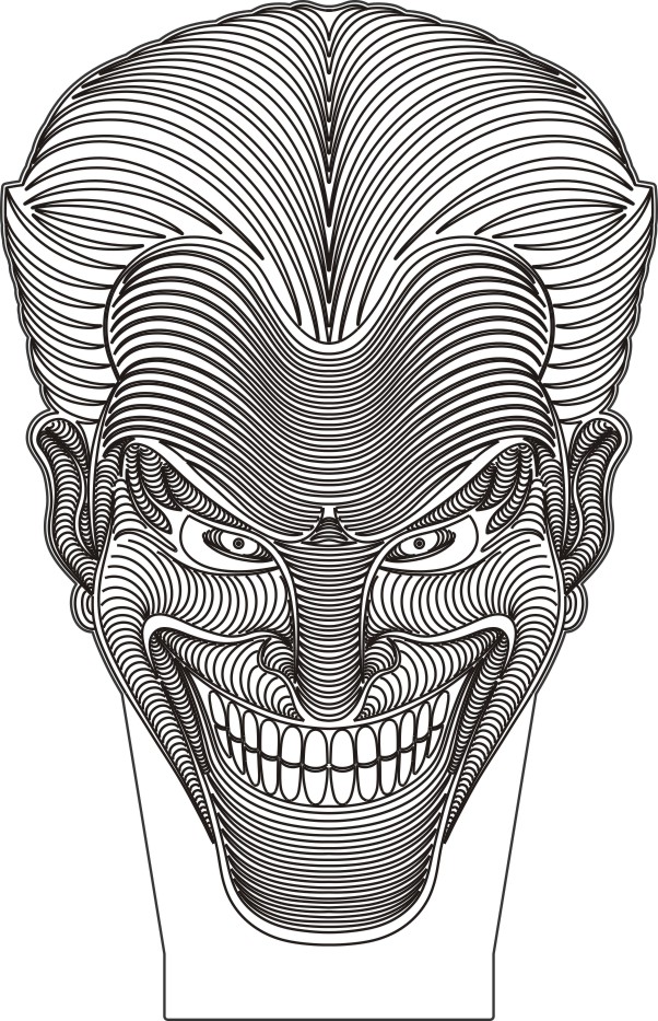 602x933 Joker Face Illusion Vector Drawing Amee House - Joker Face Drawing