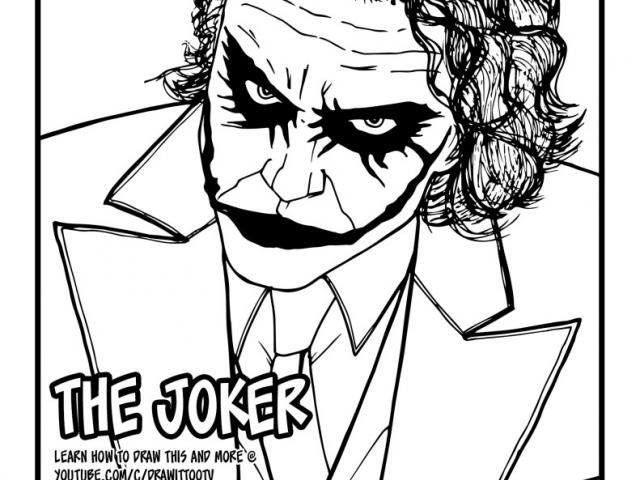 Joker Line Drawing at PaintingValley.com | Explore collection of Joker ...