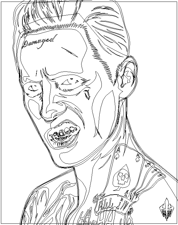 572x724 Joker - Joker Line Drawing