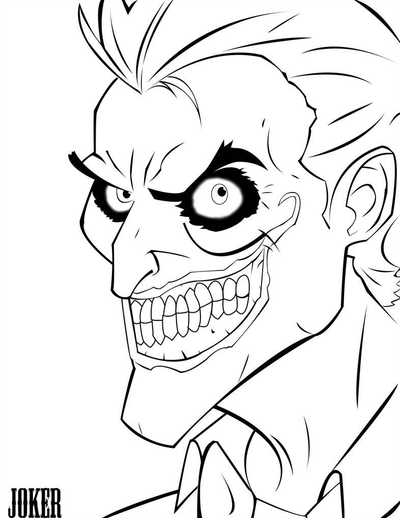 Joker Line Drawing at PaintingValley.com | Explore collection of Joker ...