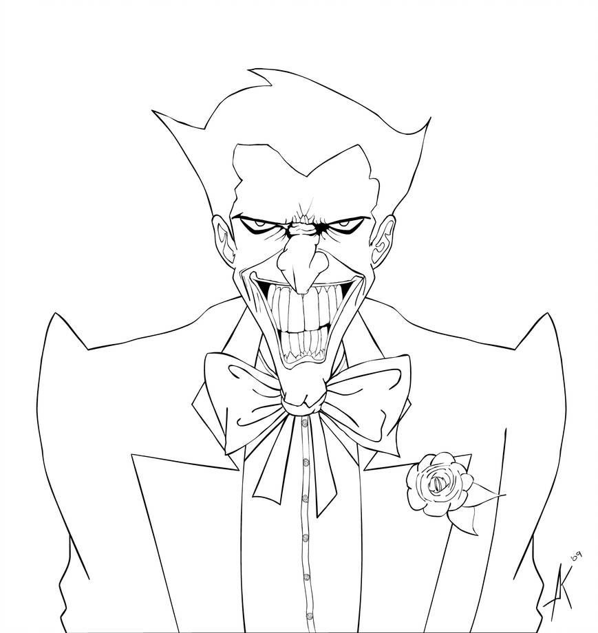 Joker Line Drawing at PaintingValley.com | Explore collection of Joker ...