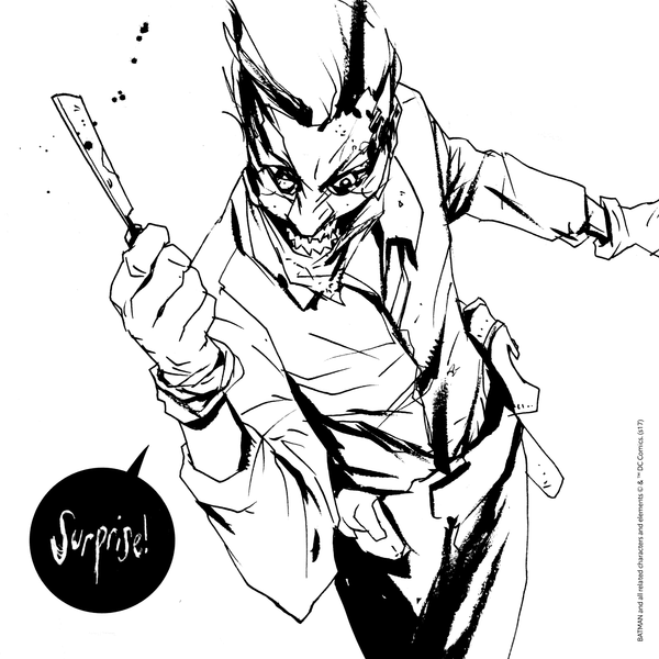 600x600 The Joker Letterpress Set - Joker Line Drawing