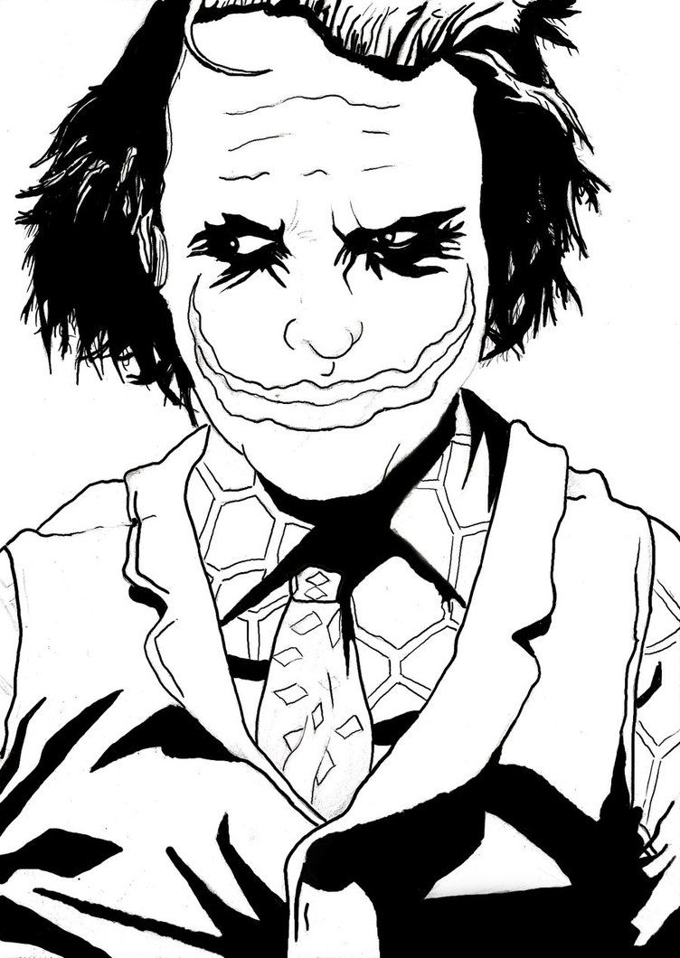 752x1060 The Joker Line Art - Joker Line Drawing
