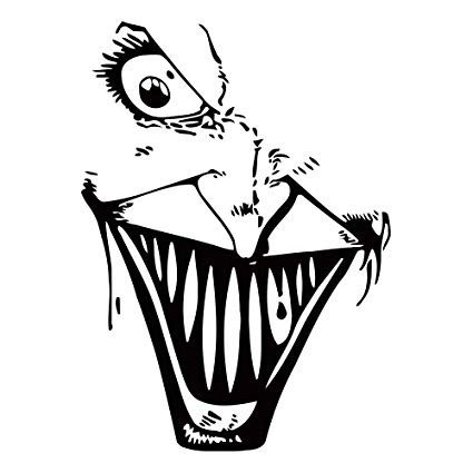 425x425 Wall Decals Vinyl Decal Sticker Art Design Horror Joker Smile - Joker Line Drawing
