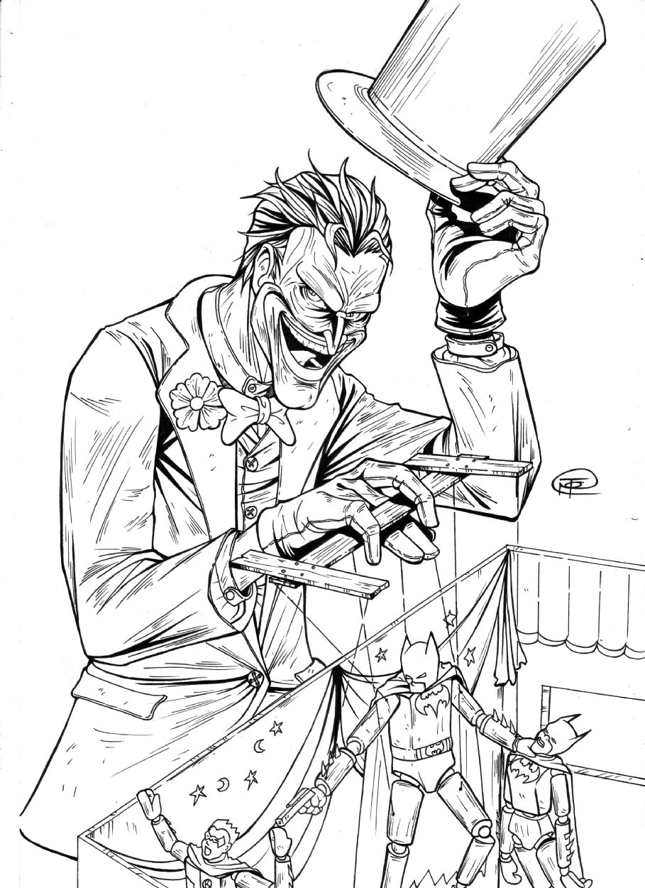 909x1250 The Joker, In Bekti Martono's Pencil,inking And Lineart Comic Art - Joker Line Drawing