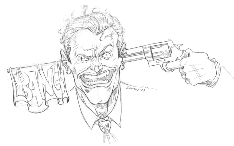 800x500 Joker Drawing Classic For Free Download - Joker Line Drawing