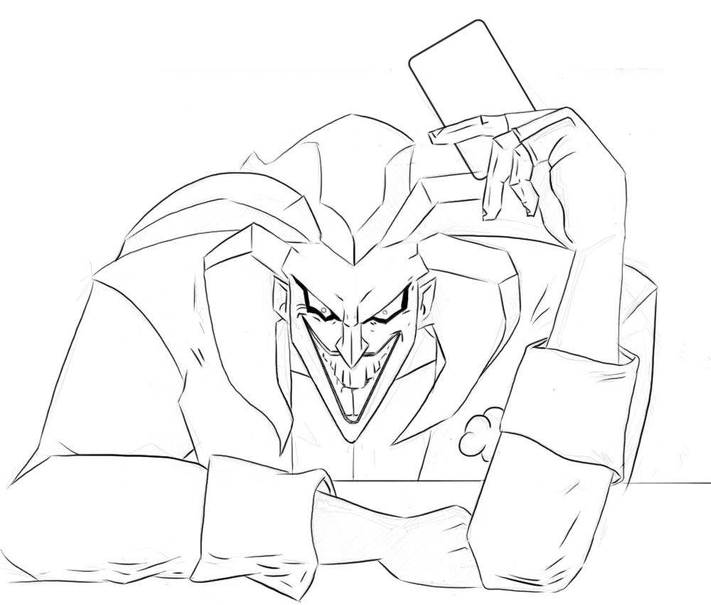 1000x850 Art Of Yasmin Foster Joker Part - Joker Line Drawing