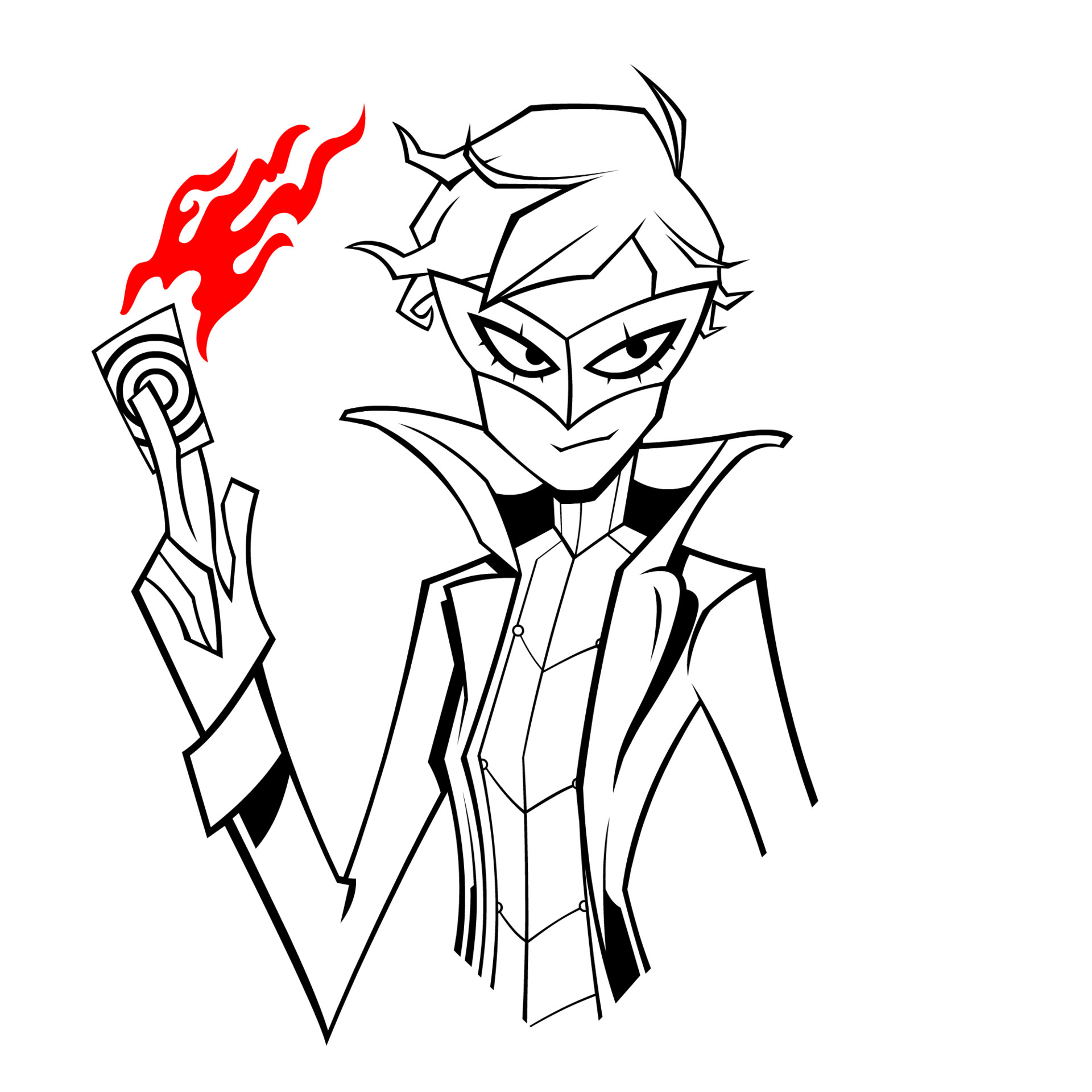 1920x1920 Artstation - Joker Line Drawing