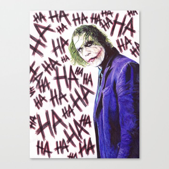 700x700 Haha Joker Ballpoint Pen Drawing Canvas Print - Joker Pen Drawing