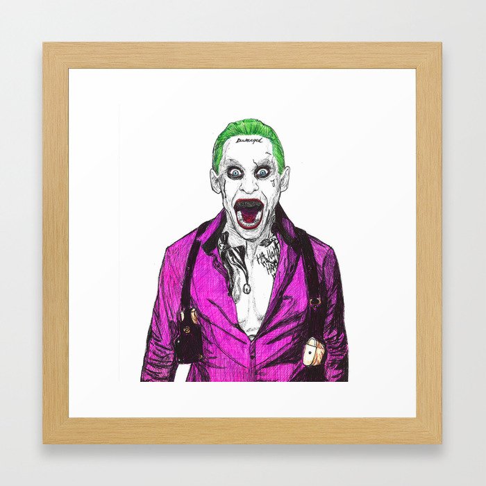700x700 joker ballpoint pen drawing from suicide squad framed art print - Joker Pen Drawing