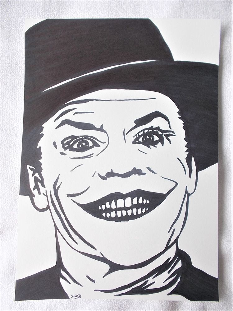 750x1000 art marker pen sketch drawing jack nicholson as the joker - Joker ...