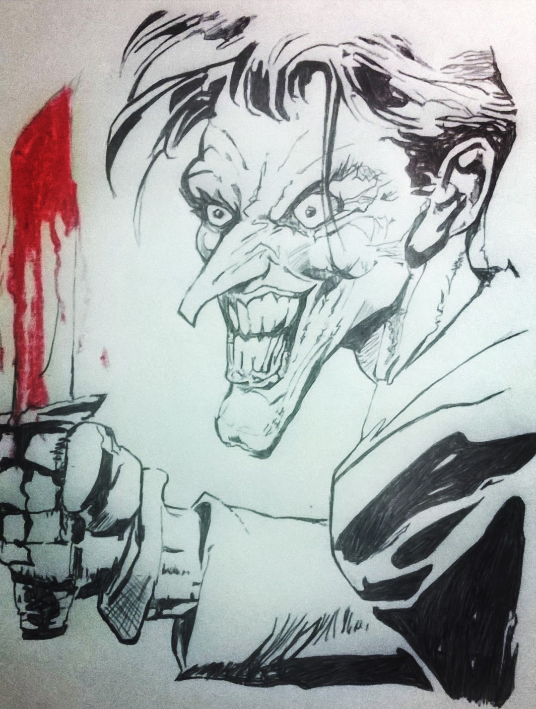 1080x1430 Kennyvinci Drawing Of Scary Legendary - Joker Pen Drawing