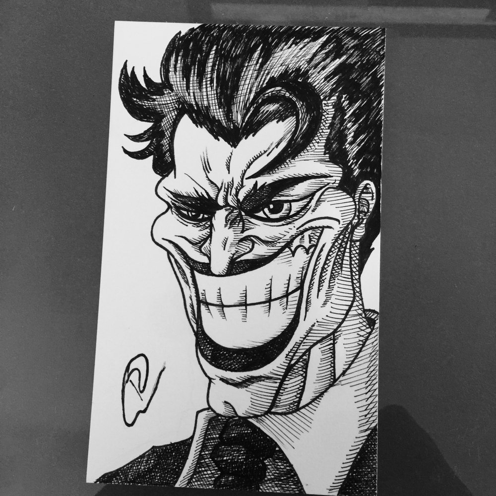 1000x1000 Orozco Design Store Dc Joker Ink Original - Joker Pen Drawing