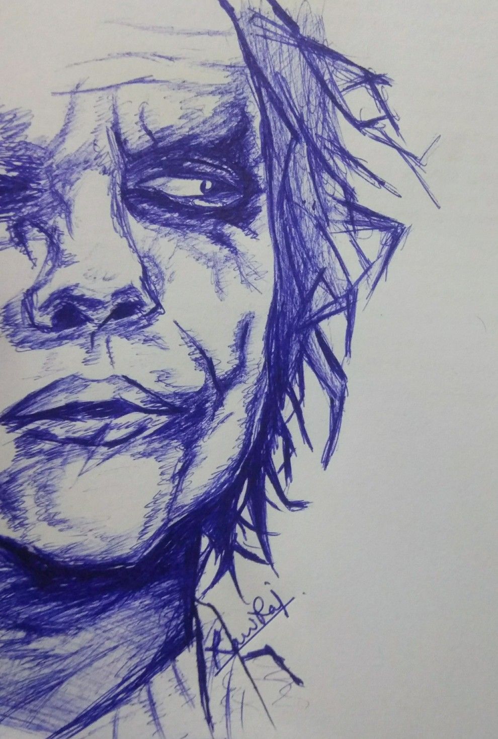 990x1469 Pen Sketch - Joker Pen Drawing