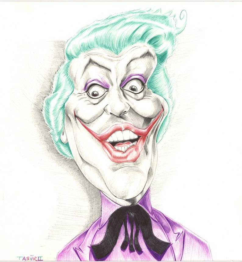 794x857 The Joker Of Batman Cesar Romero Original Ballpoint Pen Etsy - Joker Pen Drawing