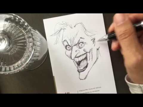 480x360 Drawing A Jim Lee Style Joker With A Ballpoint Pen - Joker Pen Drawing