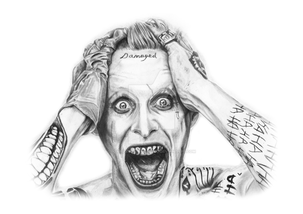 1024x724 Jared Joker Pencil Drawing - Joker Pencil Drawing