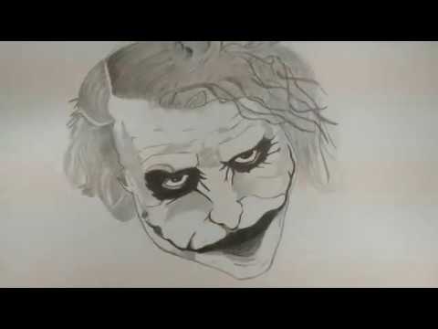 480x360 Pencil Drawing The Joker Heath Ledger - Joker Pencil Drawing