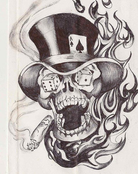 477x600 Resultado De Imagen De Skull Joker Tattoo Skulls Tattoos - Joker Skull Drawing