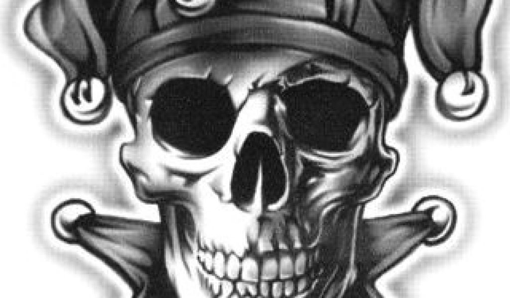 1024x600 The Joker Harley Quinn - Joker Skull Drawing