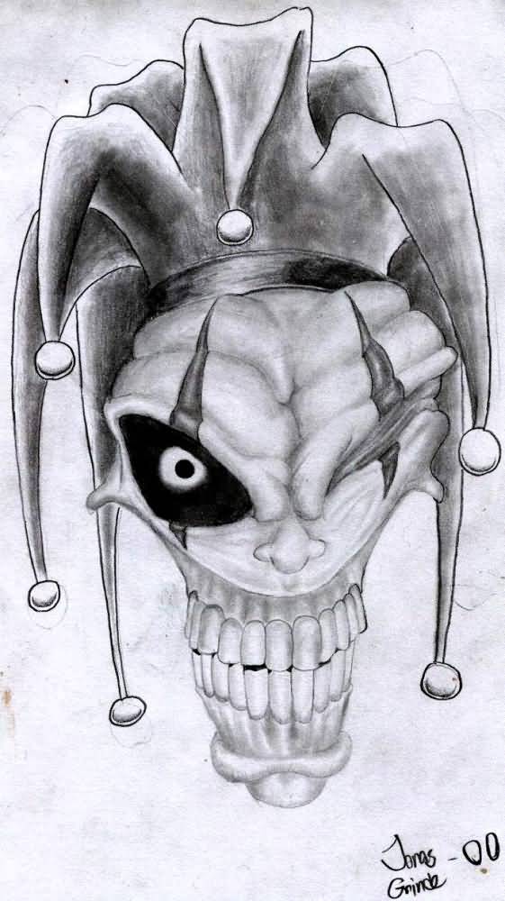 561x1000 The Evil Joker Tattoo Design Tattoo Ideas - Joker Skull Drawing. 