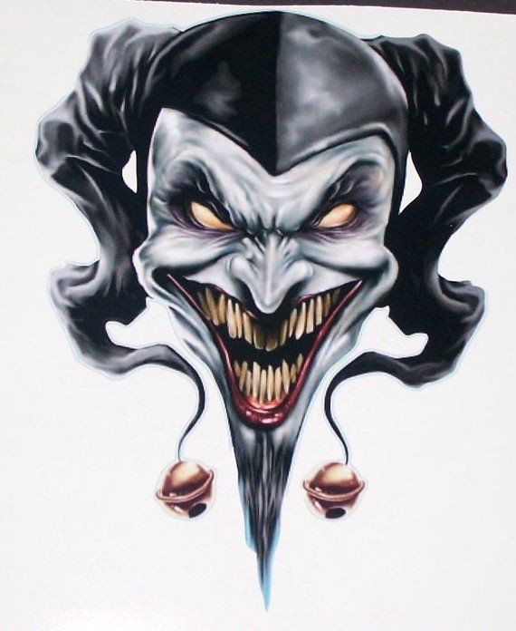 570x696 Tribal Joker Skull Trailer Window Decal Decals Sticker Truck - Joker Skull Drawing