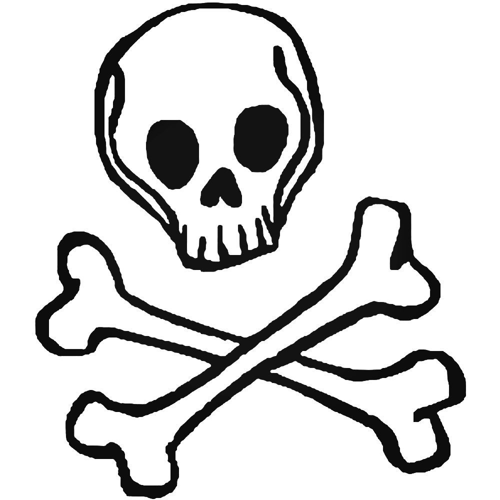 Jolly Roger Skull Crossbones Pirate Vinyl Decal Sticker - Jolly Roger Drawi...