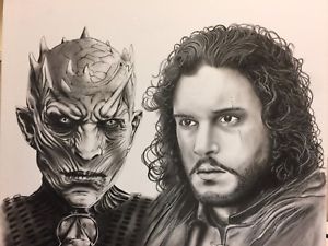 300x225 Jon Snow Night King G O T Sketch Not A Print - Jon Snow Drawing