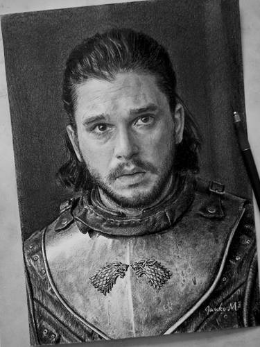 375x500 Jon Snow In Armor Drawing - Jon Snow Drawing
