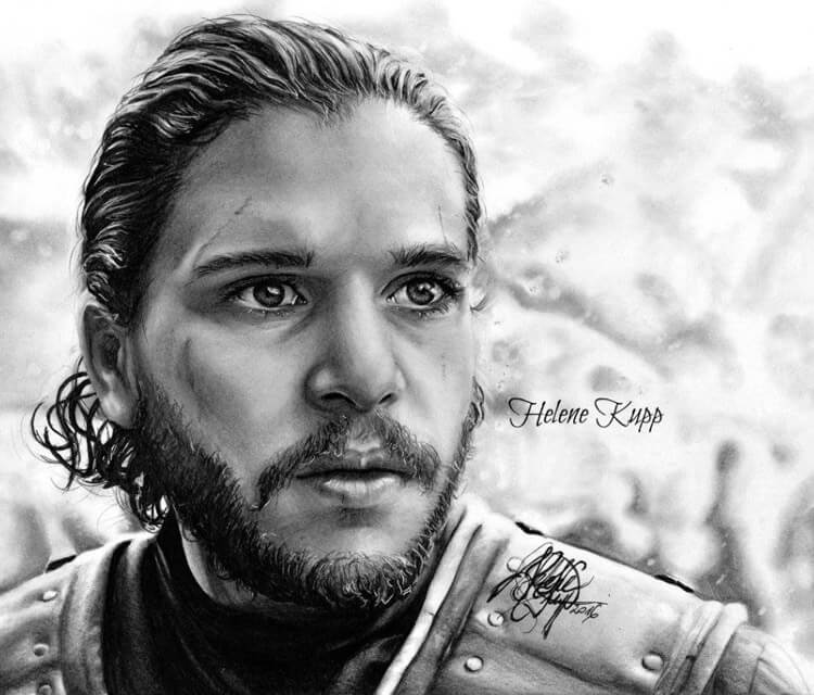 750x640 Jon Snow Pencil Drawing - Jon Snow Drawing