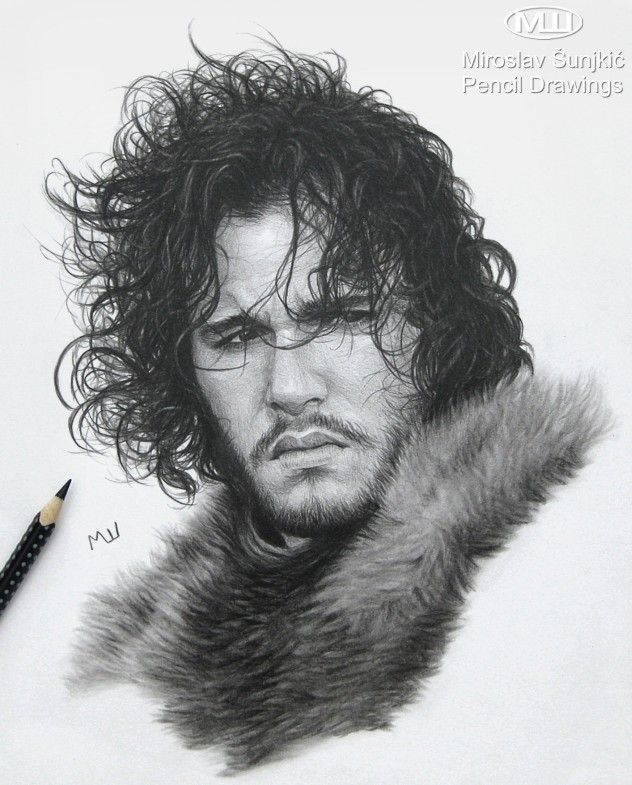 632x785 Pencil Drawing Of Jon Snow Game Of Thrones Artwork Miroslav - Jon Snow Drawing