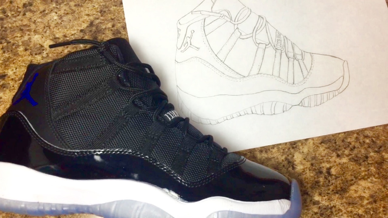 1280x720 Drawing Air Jordan Space Jams - Jordan 11 Drawing